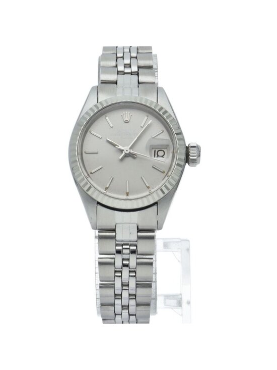 Rolex Oyster Perpetual Date Watch Antique 18k Yellow Gold SS Gray main image 6